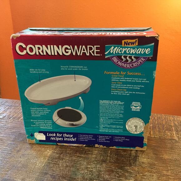 Corningware Microwave Oven Browner Crisper Dish Tray Plate Platter NEW IN BOX - Picture 4 of 9